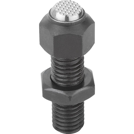 Kipp Self-Aligning Pads, Adjustable, L=50, 7, Form:F Serrated, Steel Mang-Phosphated, Comp:Steel K0287.312